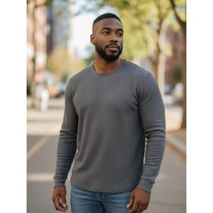 English Laundry Men's Navy Long Sleeve Crew Neck Top Fall, Casual Size XXL